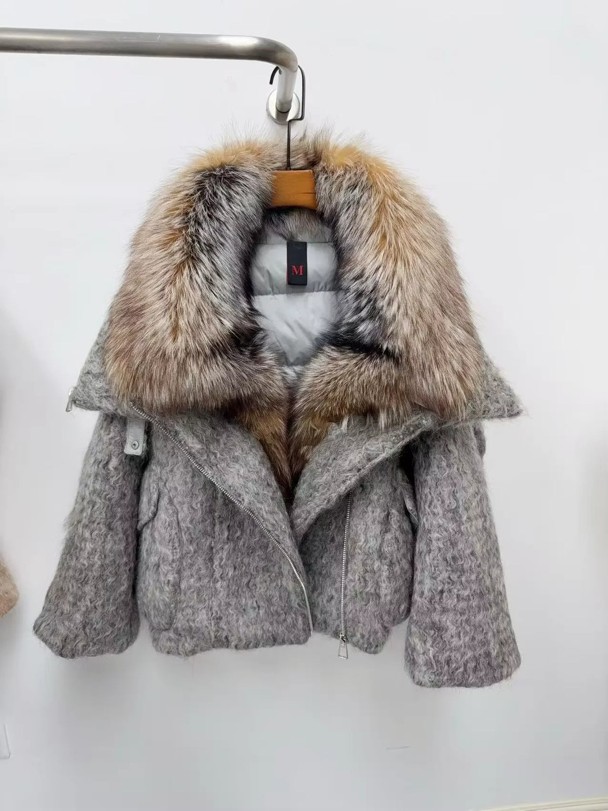CXFS 2026 New Winter Fashion Wool Coat Splicing Down Jacket Lining With Oversized Fox Fur Collar Thick Warm Women's Coat - Matrix Studios