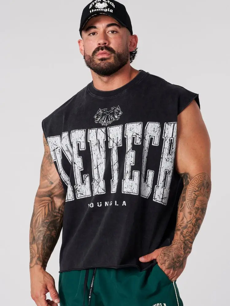 Chaozhou brand hot sales high street American retro washable old vest boys summer ins Chaozhou brand sports pure cotton sleevele - Matrix Studios