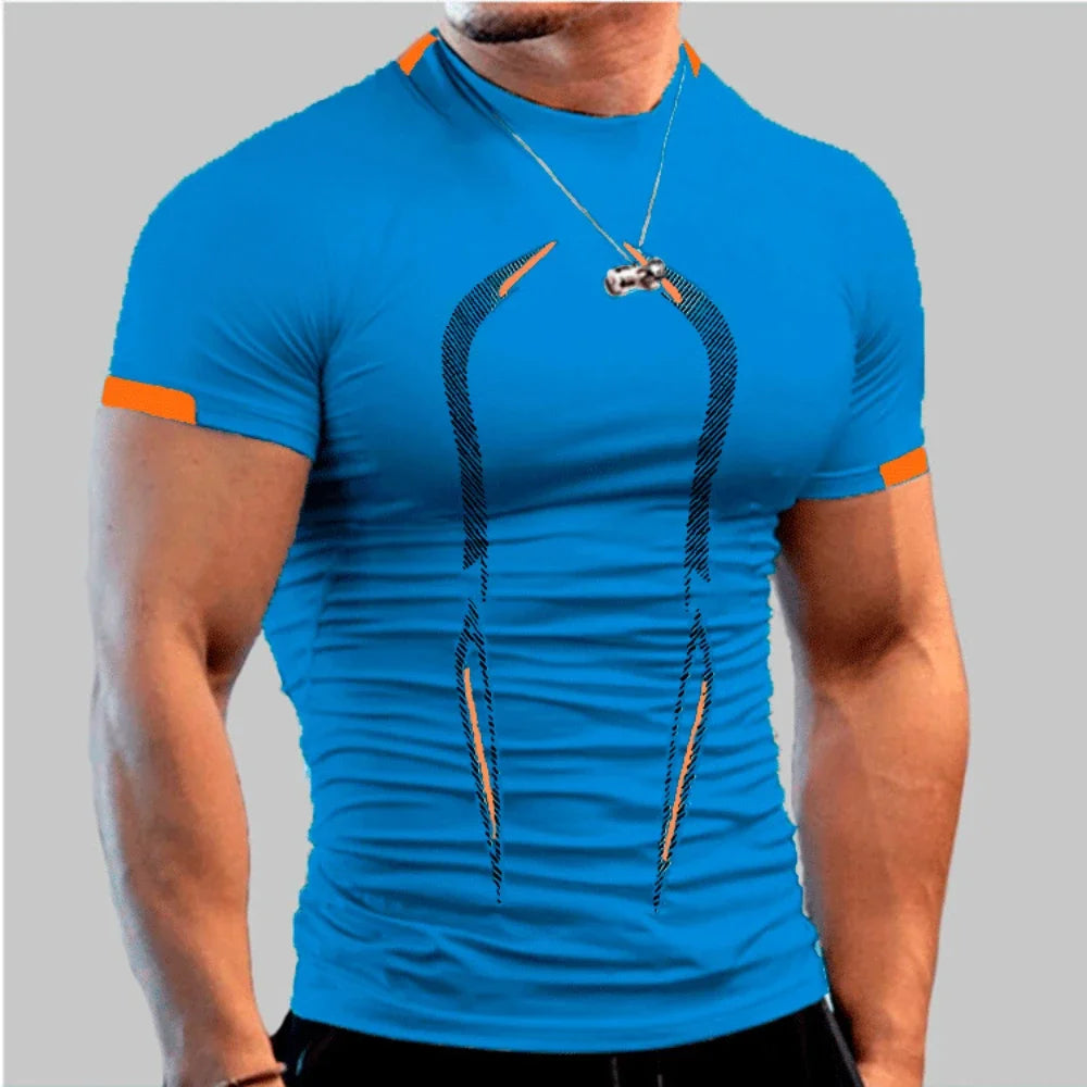 New Summer Sportswear Gym Breathable T Shirt Men Quick Drying Jogging T-Shirt Men Training Tees Fitness Tops Running T-shirt - Matrix Studios