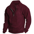 Autumn and winter new men's fleece sweatshirt stand-up collar half zipper long sleeve cross-border European trend men's top - Matrix Studios