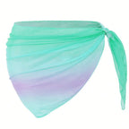 Chiffon Material Beach Dress UPF Protection Short Length Sarongs Gradient Color Breathable Quick-Dry Swimsuit Coverups - Matrix Studios