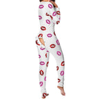 Women Buttoned Flap Jumpsuits Sleepwear Cow Printed Long Sleeve V Neck Bodycon Romper Spring Fall Loungewear - Matrix Studios