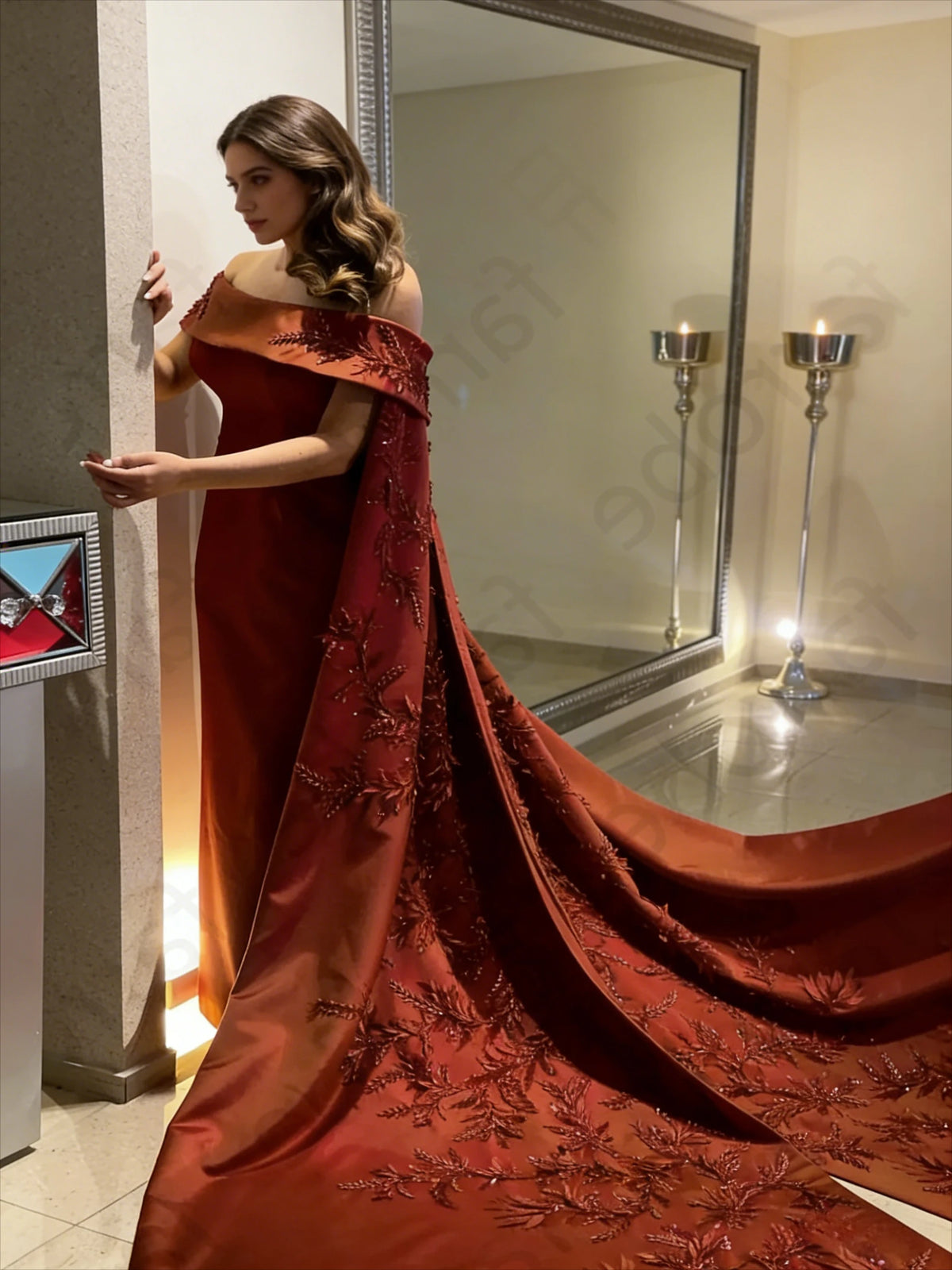 Customized Ankle Length Sheath Evening Party Gowns Women Beaded Applique Long Wrap Prom Dresses Zipper Back Vestidos Des - Matrix Studios