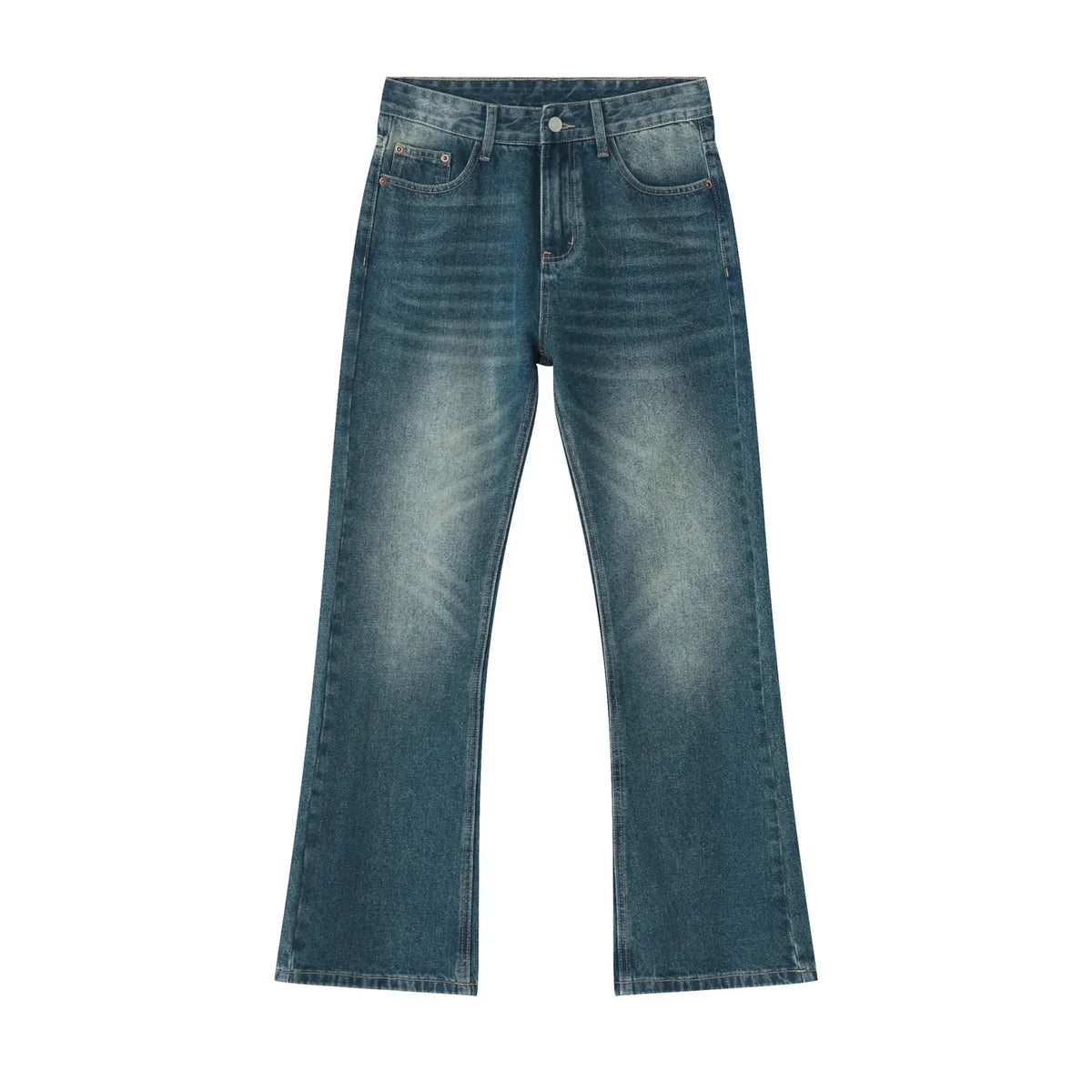 Men High Street Hip Hop Casual Small Flare Denim Jeans Pant Male Japan Korea Style Streetwear Vintage Denim Trousers Pant - Matrix Studios