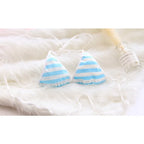 Lace-up Strap Blue and White Striped Set, Blue and White Fat Inner Two-piece Set Womens Lingerie Set  Bra Set  Sexy - Matrix-studios.com
