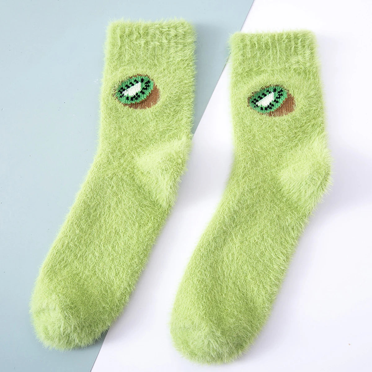 6/5/4/3/2/1Women's Warm Solid Color Floor Socks Non Slip Plush Knitted Coral Fleece Socks No Show Socks - Matrix Studios