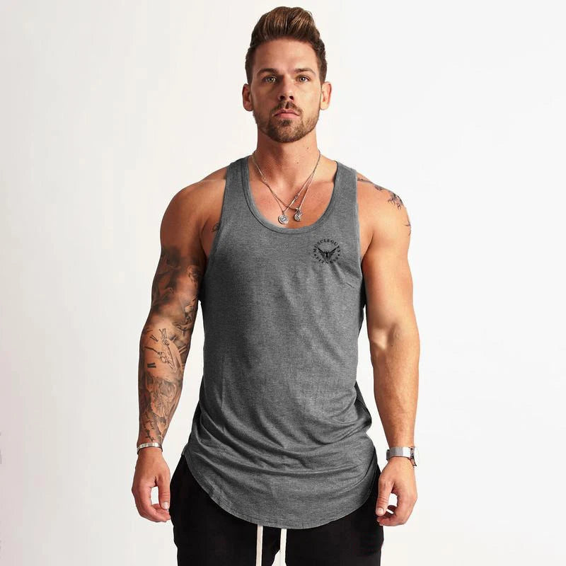 Cotton Material Summer Fitness Sports Vest Men's T-shirt Comfortable Bottoming Sweatshirt Workout Clothes - Matrix Studios