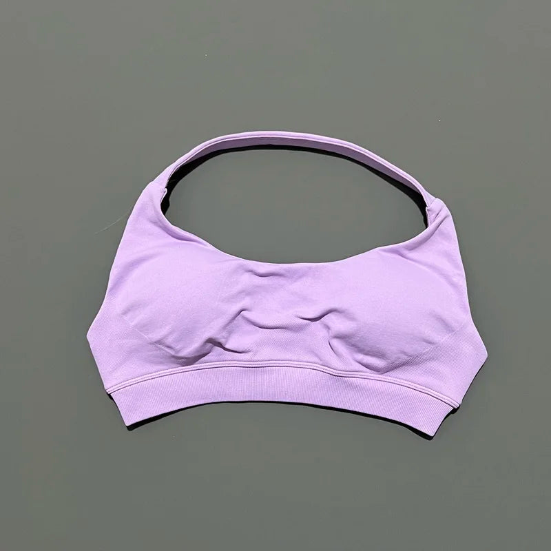 Sports Bra Women Seamless Yoga Halter Bra Top High Support Open Back Bra Fitness Push-up Activewear Workout Gym Underwear - Matrix-studios.com