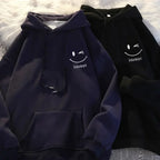 Men's Smiling Face Funny Fashion Couple Hooded Sweater American Heavyweight Loose Thickened Cashmere Boys' Hoodie Pullover Top - Matrix Studios