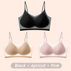 3PCS Ultra-Thin Breathable Ice Silk Bras Women's Seamless Back Halter Vest Wrap Bras Chest Gather Together Light Breathable Tops - Matrix Studios