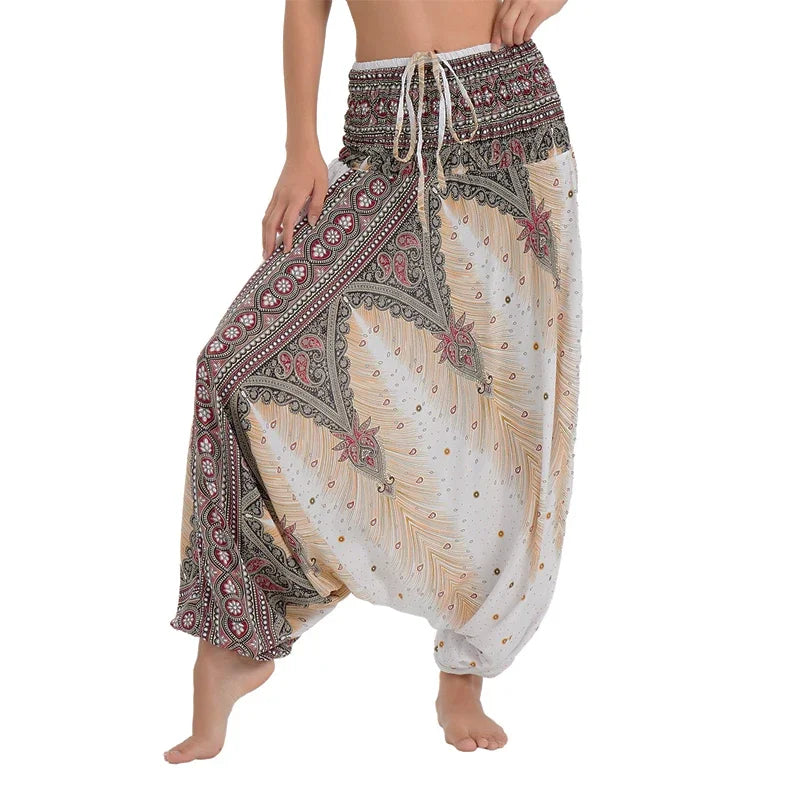 Bohemian Pants Women Pantalones Mujer Hippie High Waist Rayon Harem Baggy Boho Yoga Beach Wear Pour Femme Calca Feminina Printed - Matrix Studios