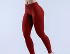 Logo Seamless Women's Solid Waist Yoga Pants Three-Section Waist Sexy Hip-Lifting Tight Sports Fitness Exercise Pants - Matrix-studios.com
