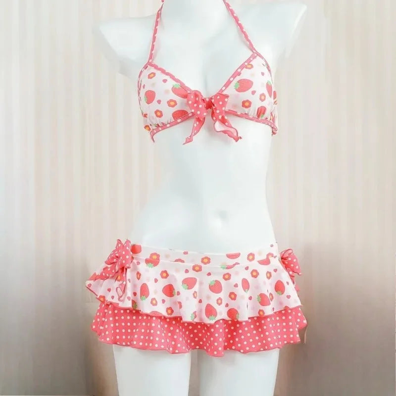Women Beach Style Bikini Swimwears 2-Piece Tankini Suits Halter V-Neck Tie Cami Top Bodycon Contrast Waistband Swim Beachwear - Matrix-studios.com