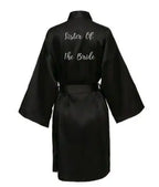 Satin Silk Robe Bride Robe Women Wedding Robe Bridesmaid Robes Dressing Bridal Robes Black - Matrix-studios.com