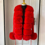 Women Knit Faux Fur Cardigan Spring Autumn Elegant Ladies Fashion Faux Fur Coat Knitted Sweater with Fake Fox Fur Collar - Matrix Studios