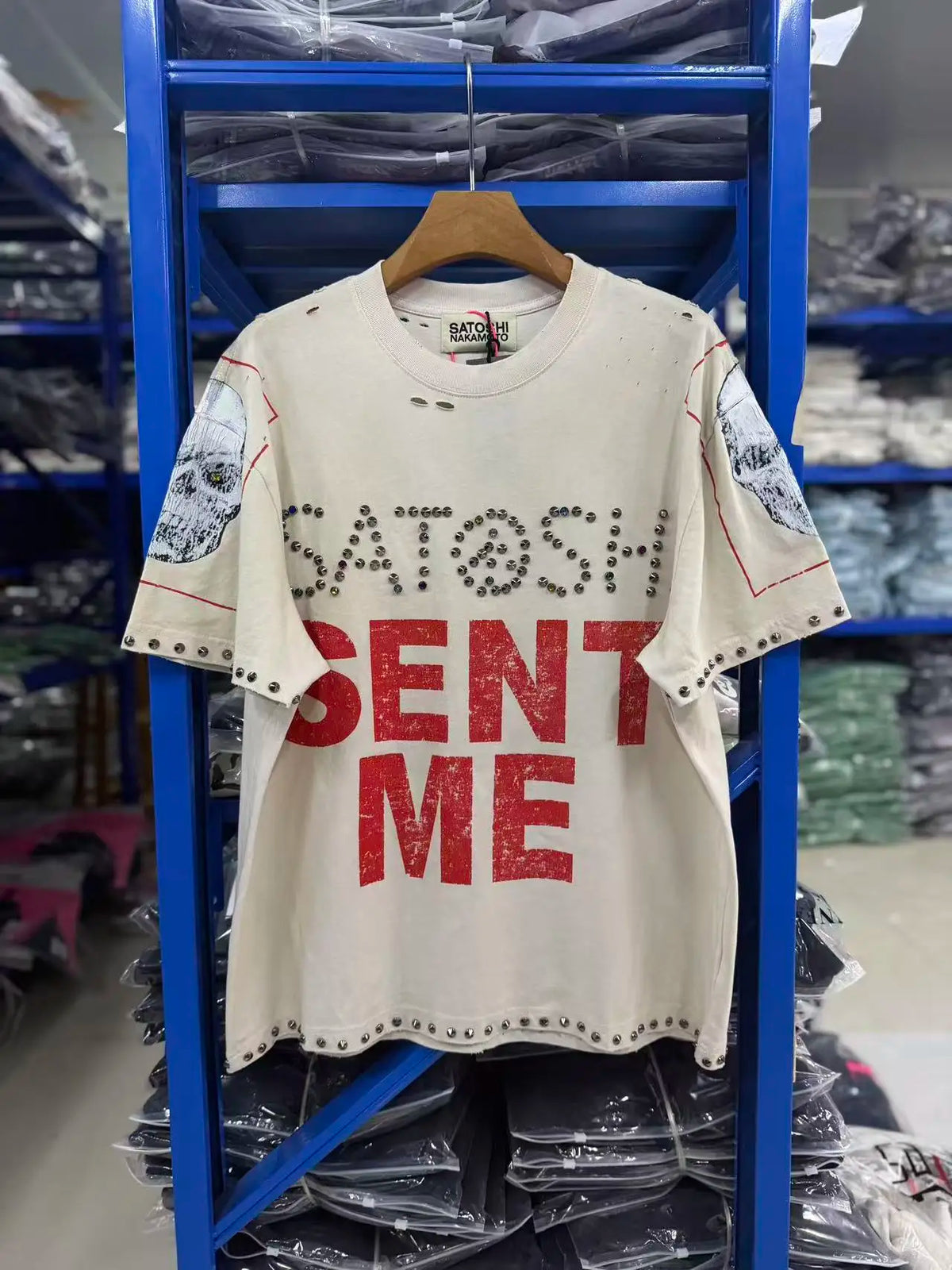 26SS Y2K High Quality American Retro Trendy Fashion Tops Satoshi Nakamoto hotfix rhinestone logo 100% cotton large size loose Men's Women's T-Shirt - Matrix-studios.com