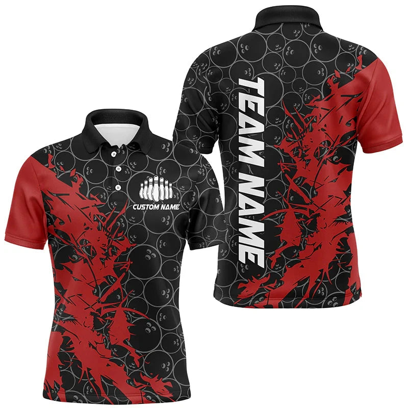 Cool Custom Team Name Bowling Man Polo Shirt Men Women 3D Printed Summer Short Sleeve Lapel Button Polo T Shirt Clothes - Matrix-studios.com