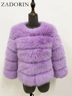 ZADORIN S-6XL Mink Coat Winter Black White Faux Fur Coat Woman Elegant Fluffy Faux Fur Jacket Top Short Fur Coats Woman Clothing - Matrix Studios