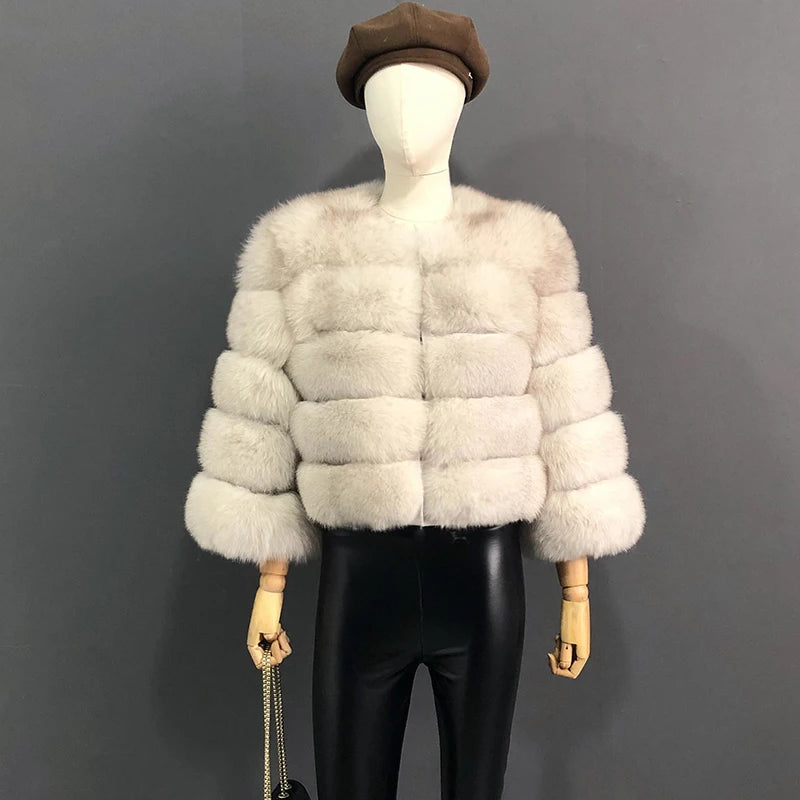 2026 New Style Real Fur Coat 100% Natural Fur Jacket Female Winter Warm Leather Fox Fur Coat High Quality Fur Vest - Matrix Studios