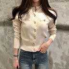 2026 Autumn Long Sleeve Fashion Women Cardigans Sweater Knitted Coat Short Casual Single Breasted Korean Slim Chic Ladies Tops - Matrix-studios.com