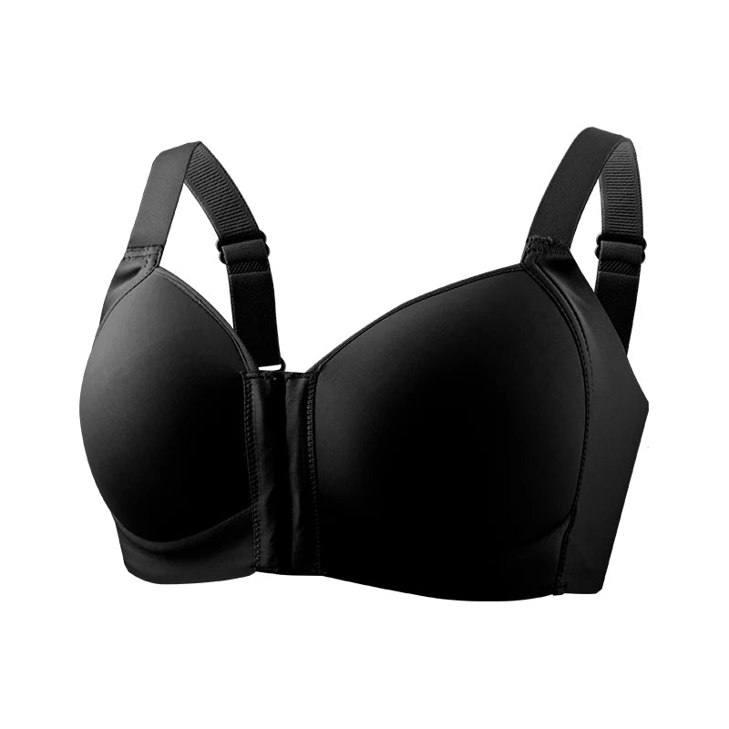 FallSweet Women's Front Closure Bra Plus Size Wireless Bralette Thin Cup Comfortable Underwear Mom Lingerie Seamless Brassiere - Matrix Studios