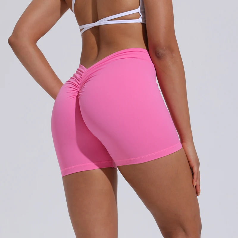 DIAS FIT JOY V-Back Shorts High Waisted Hip Lifting Yoga Shorts Women's Nylon Tight Fitting Shorts Training Sports Fitness Pants - Matrix Studios