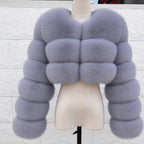 QUEENTINA Real Fox Fur Coat 30cm Women'S New Fashion Winter Leather And Skin White Clothing Natural New In Coats & Jackets - Matrix Studios