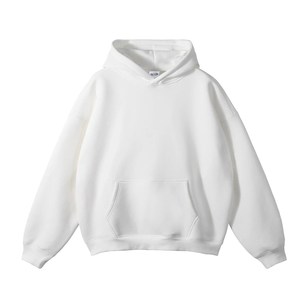 ZODF New Thick 350gsm Fleece Hooded Hoodies For Men Unisex Winter Oversized Loose Basic Solid Sweatshirts Pullovers Coats HY0631 - Matrix Studios