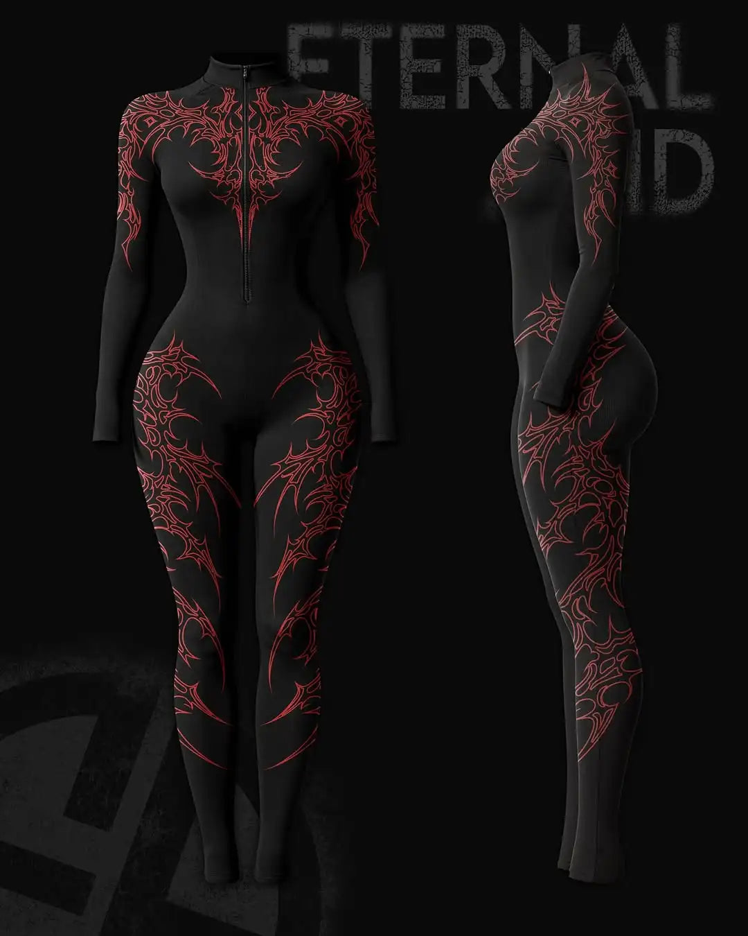 European and American popular zippered long-sleeved trouser jumpsuit slim fit hip-lifting sportswear yoga wear - Matrix Studios