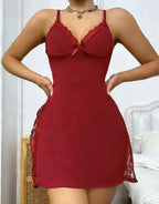 2026 Women's Homewear European and American New Style Slit Dress Pure Desire Pajamas - Matrix-studios.com