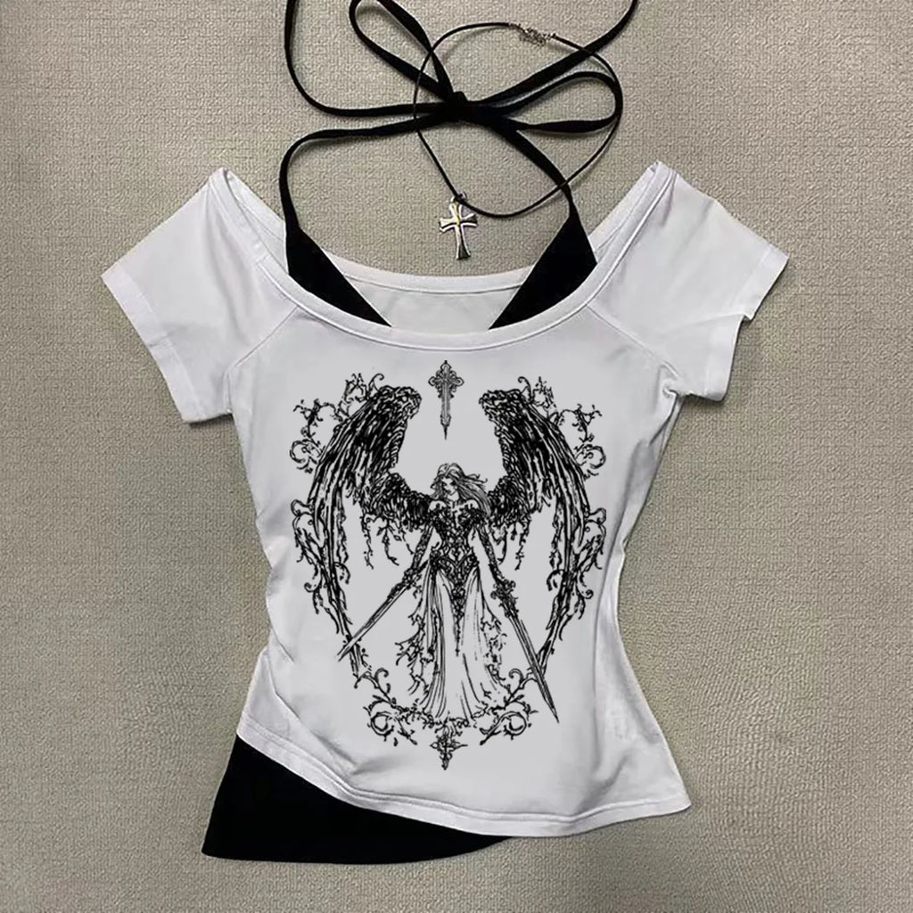 Y2k Retro Strapless Corset Tops Women Harajuku Cropped Crop Tops gothic Print Solid Camis Summer Casual Sleeveless Strap Topsexy - Matrix-studios.com