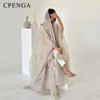 Elegant Arabic Satin Abaya Dress with Hijab Eid Muslim Women Modest Cardigan Islamic Vacation Outfit New in Turkey Kaftan Robe - Matrix-studios.com