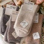 Wool Socks for Women Autumn Winter Medium Tube Socks Thickened with Wool Warm Rabbit Hair Socks Winter Black Cashmere Stockings - Matrix Studios