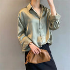 Woman Spring Autumn Style Blouses Shirts Lady Casual Long Sleeve Turn-down Collar Blusas Tops DF4849 - Matrix-studios.com