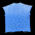 Summer SATOSHI Waistcoat Blue Splash Ink Destruction Sleeveless Tank Top Retro Fading Letter Tshirt Men Women Vest Streetwear - Matrix-studios.com