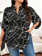 Plus Size Spring Autumn Women's Elegant Blouses Shirt Casual Fashion V Neck Loose Long Sleeve Female Tops - Matrix-studios.com