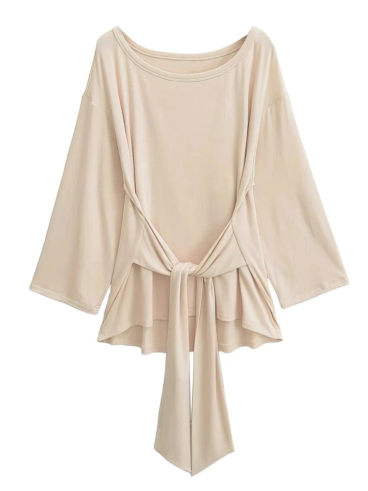 Sexy Thin See Through Long sleeve Oversize T shirt Women Bandage Off shoulder Top Female Basic Long Tees Korean Chic Lady New - Matrix-studios.com