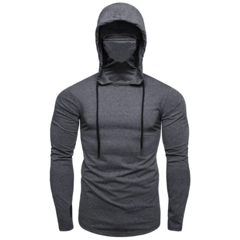 Summer Men's Hooded Sweatwear Casual Long  Sleeve Loose T-shirt Solid Color Lightweight Hoodie Fitness Breathable Tops - Matrix Studios