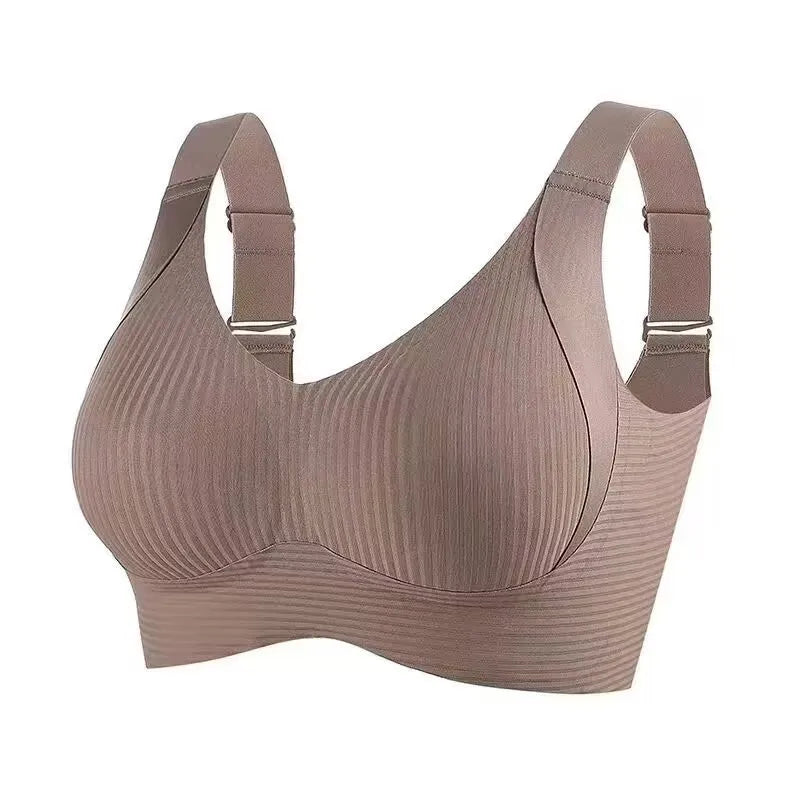 Soft-supported Seamless Bra For Women Push Up Lingerie Gather Side Breast Wireless Beautiful Back Underwear - Matrix Studios