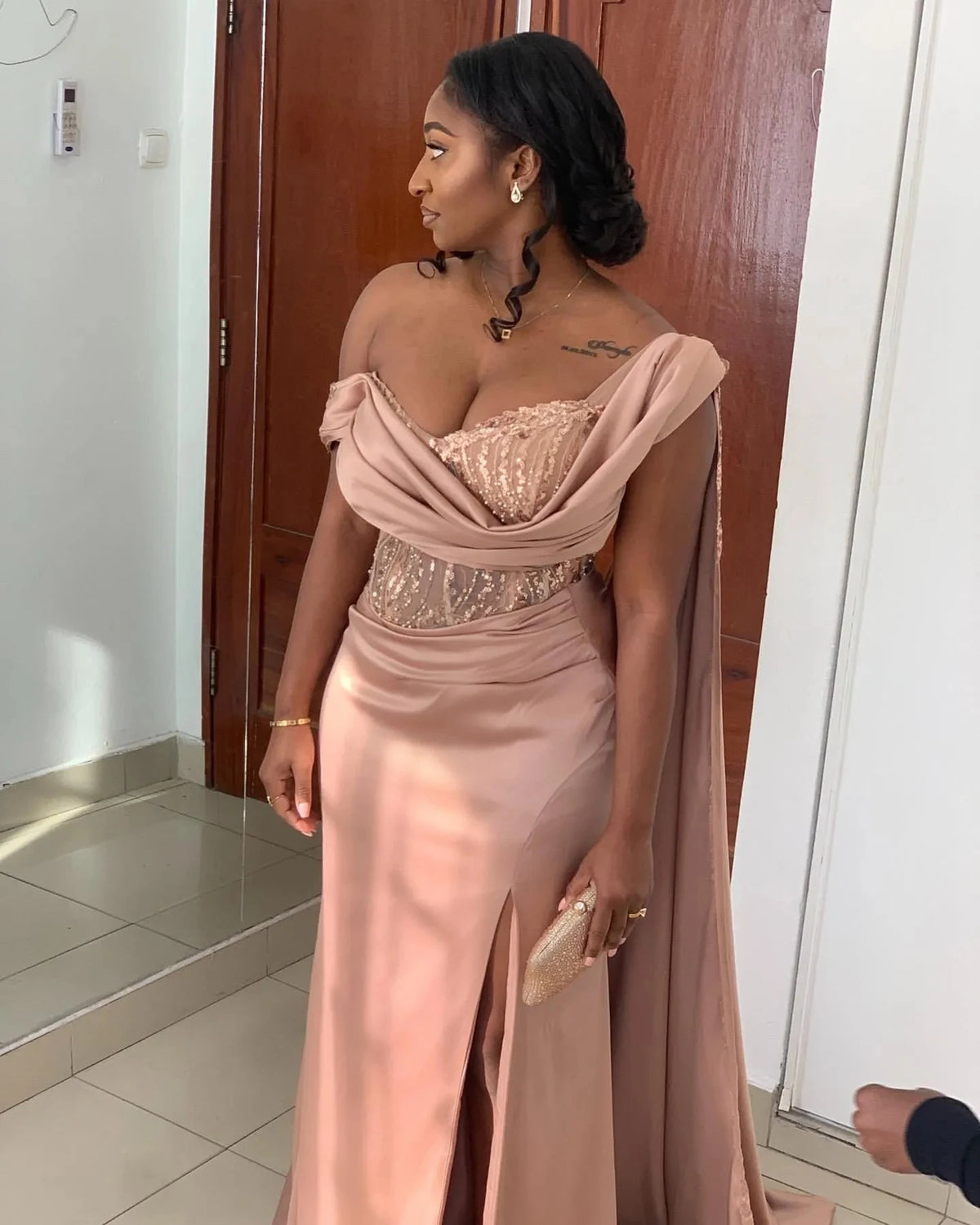 Customized Elegant Mermaid Evening dress Satin One-shoulder PROM Party Bridesmaid birthday Dress for Special occasions 2025 - Matrix Studios