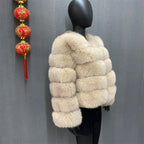 Style Real Fur Coat 100% Natural Fur Jacket Female Winter Warm Leather Fox Fur Coat High Quality Fur Vest - Matrix Studios