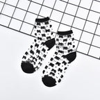 Summer Lace Mesh Transparent Women Socks Ultra-thin Breathable Women Girls Short Socks Harajuku Vintage Streetwear Crew Socks - Matrix Studios