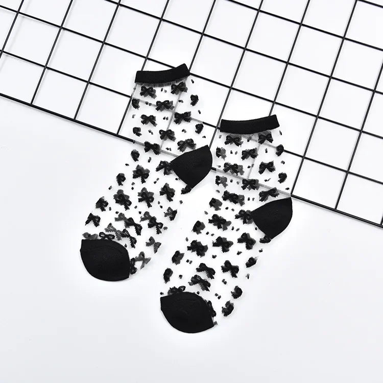 Summer Lace Mesh Transparent Women Socks Ultra-thin Breathable Women Girls Short Socks Harajuku Vintage Streetwear Crew Socks - Matrix Studios