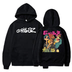 The Autumn and Winter Pullovers Long Sleeve Loose Soft Sweatshirt Streetwear Coat Gorillaz Printing Women and Men Hoode - Matrix Studios