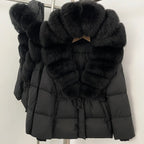 Reality Fur Jacket Real Fur Collar Duck Down Coat Female Winter Hooded Warm Fox Fur Coat Women Natural Raccoon Fur Puffer Jacket - Matrix Studios
