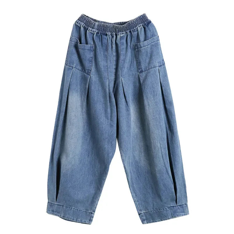 High waisted Oversized Loose Jeans Women's Streetwear 2026 Spring and Autumn New Art Retro Casual Denim Lantern Pants Female - Matrix-studios.com