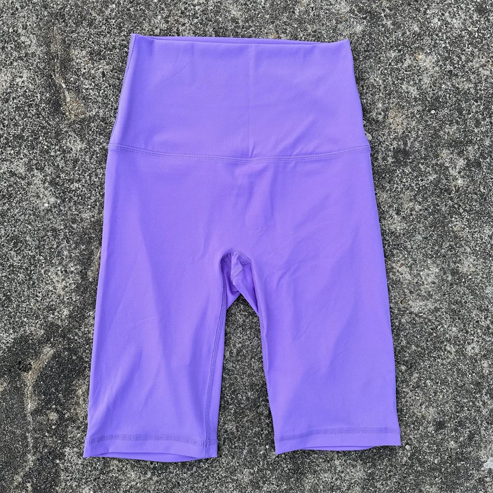 Solid Color Soft Athletic Cycling High Waist Yoga Short Leg Women Fitness Sports Short Comprehensive Training Jog Squat Proof - Matrix Studios
