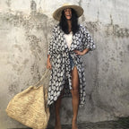 Beach Dress Tunic Cover up Embroidery Kaftan Saida de Praia Women Bikini Cover-up Pareo Sarong Beachwear - Matrix Studios