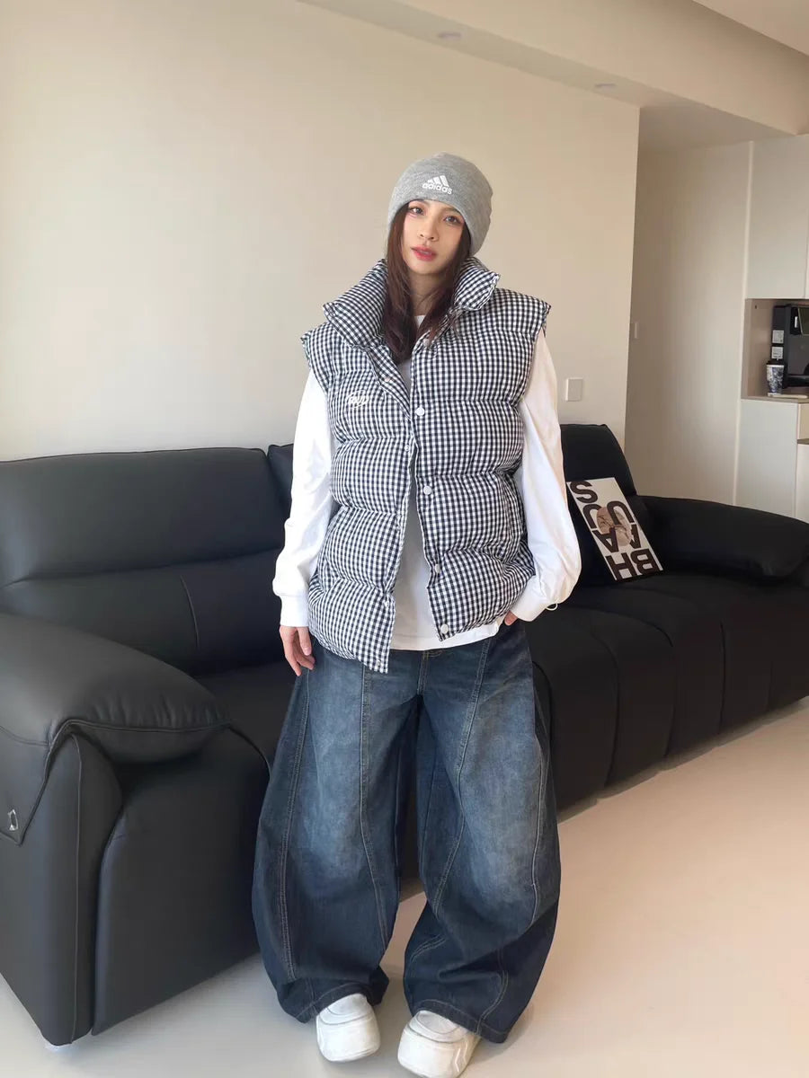 Casual Womens Y2K Loose Baggy Jeans Blue Washed High Street Vintage Cargo Pants Wide Leg Oversized Trousers Y2K Pants - Matrix-studios.com