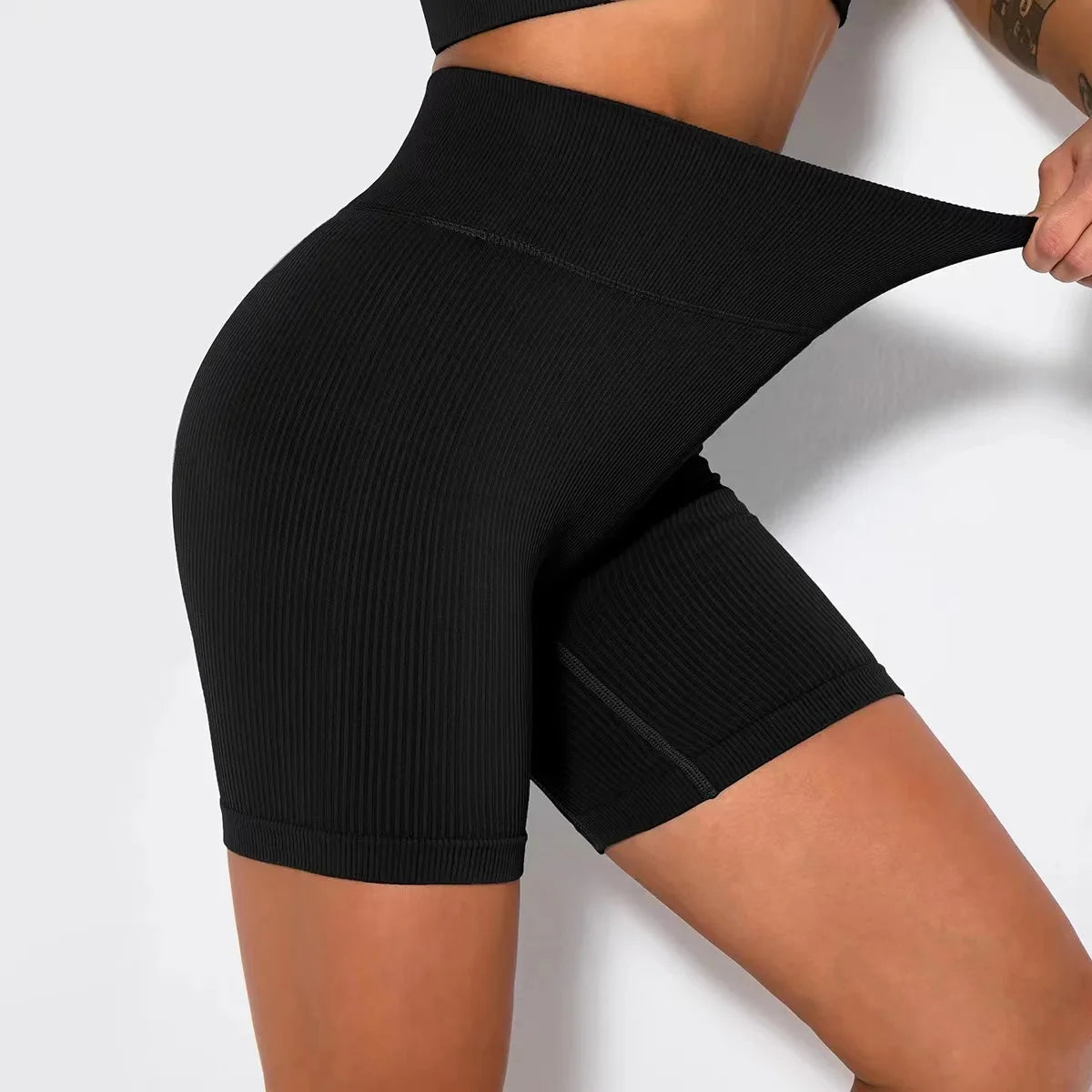 Seamless Knitted Sports Shorts Casual High Waist Push Up Cycling Shorts Fitness Running Tight Hip Lifting Yoga Shorts Sportswear - Matrix Studios